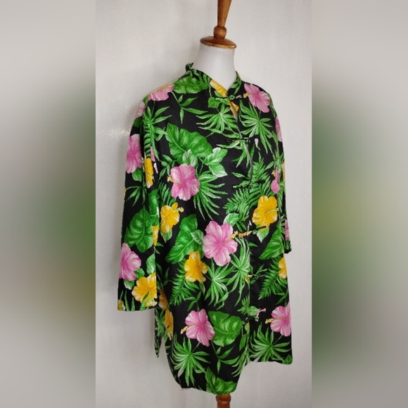 LARGE TROPICAL LINEN JACKET - Picture 5 of 7